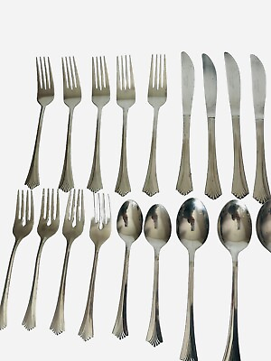 #ad Rogers Stanley Roberts Triumph Stainless Flatware Lot of 18 Pieces Glossy Korea $12.50