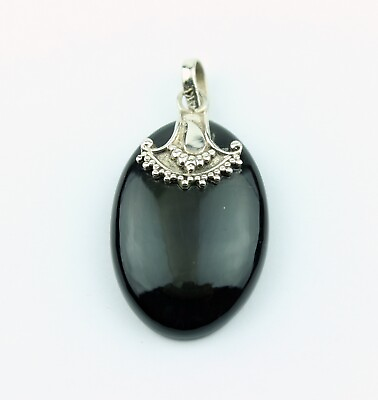 #ad Rainbow Obsidian Pendant Gemstone 925 Silver Oval Obsidiananhänger Jewelry $45.22