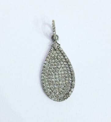 #ad Pave diamond pendant diamond pendant 925 sterling silver pear shaped pendant. $189.01