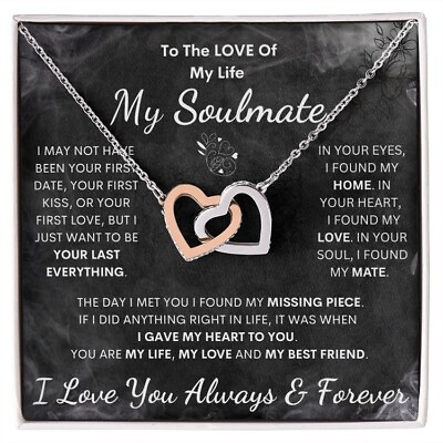 #ad To My Soulmate Necklace Love Of My Life Interlocking Hearts Necklace Holiday $17.99