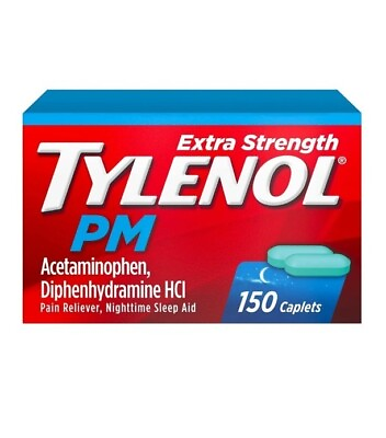 #ad Tylenol PM Extra Strength Pain Reliever amp; Sleep Aid Caplets 150ct Exp 06 2024 $17.99