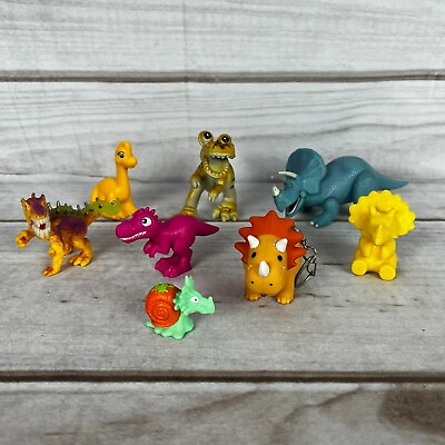 #ad Lot of 8 Dinosaur Toys Assorted Small Mixed Pre historic Colorful $6.49