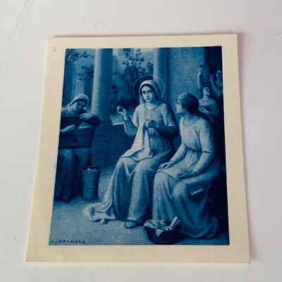 #ad Holy prayer card vtg paper ephemera Catholic Christian Paris Mary France Vierge $14.41