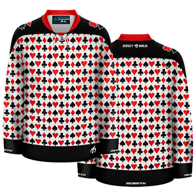 #ad #ad Poker Night Ugly Sweater Hockey Jersey $99.95