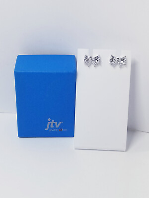 #ad JTV White Cubic Zirconia Rhodium Over Sterling Silver Earrings 6.00ctw $23.34