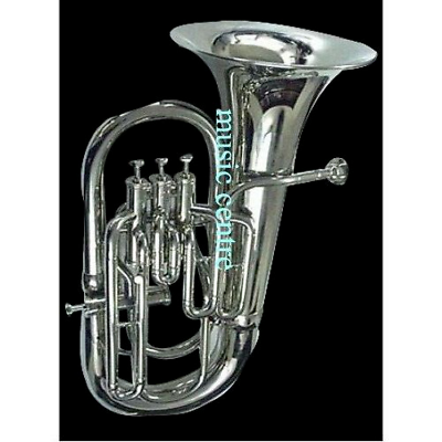 #ad EUPHONIUM 4 VALVE HORN IN CHROME OF PURE BRASS METAL CUSHION CASE FREE SHIP $299.00