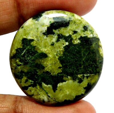 #ad 100% Natural Green Tree Agate Round Cabochon Loose Gemstone 30x30x4mm 35.85Cts $8.09