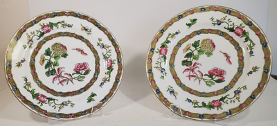 #ad Pair English Porcelain 8 inch Plates George Jones amp; Sons Floral Butterfly $44.00