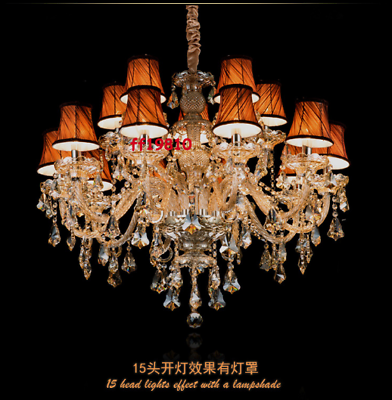 #ad Luxury Crystal Cognac Chandelier European Candle Light Lighting Hanging Pendant $429.00