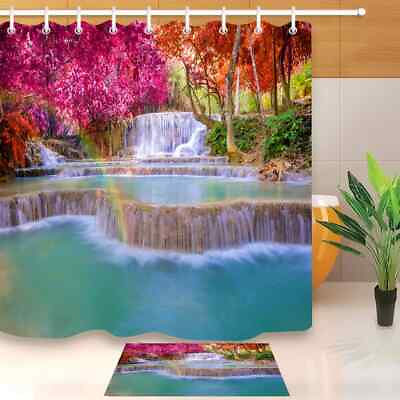 #ad Fairy World Waterproof Bathroom Polyester Shower Curtain Liner Water Resistant AU $38.33