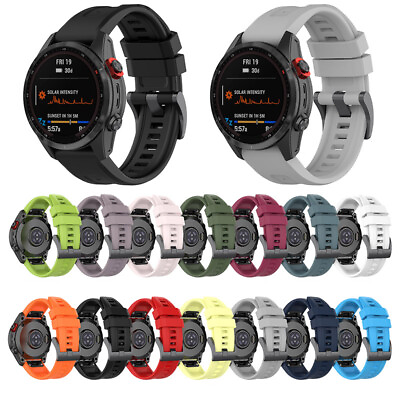 #ad For Garmin Quatix7 Pro 22MM Replacement Quick Release Silicone Strap Watch Band $8.99