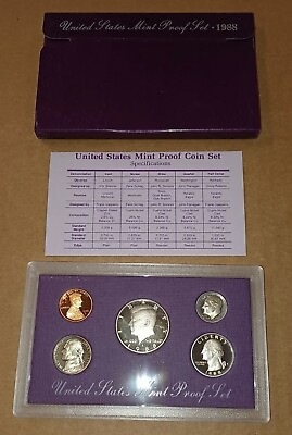 #ad 1988 US Proof 5 Coin Set with Original Packaging amp; COA COMPLETE Uncirculated. $12.50