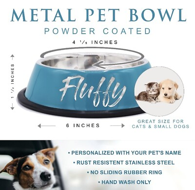#ad Homemade Custom Dog cat Food Bowls Engraved Pick Your Own Font N Color Read Bio $30.00