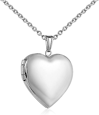 #ad Love Heart Locket Necklace That Holds Pictures Polished Lockets Necklaces Birthd $33.99
