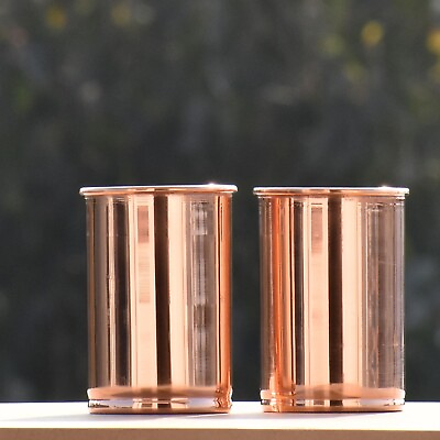 #ad 2 Lovely Pure Copper Glass Plain Weight Loss Digestion Health Benefits Gifts $20.89
