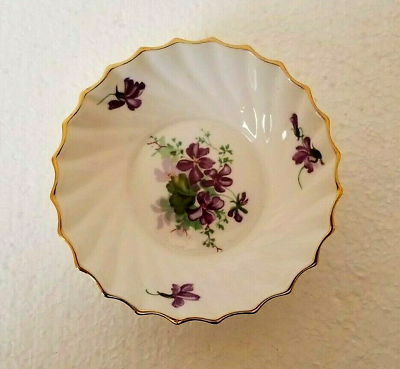 #ad Adderley Violet Pin Ring Dish Plate Bowl Vintage Mint Fine Bone China England $12.99