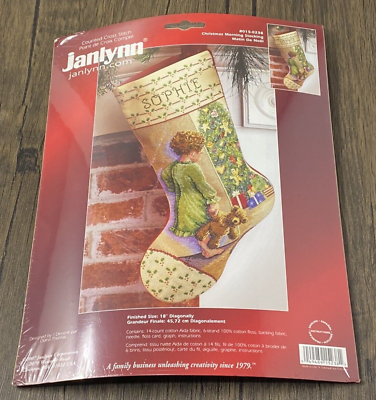 #ad Janlynn Stocking Counted Cross Stitch Kit 18quot; Christmas Morning NEW 015 0238 $16.12