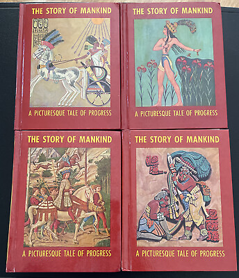 #ad Vintage 1963 The Story of Mankind A Picturesque Tale of Progress 4 Volumes $30.99