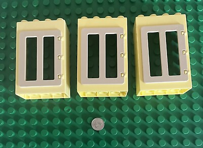 #ad Lego Duplo Lot Of 3 Yellow Hinged Door Parts Pieces S1 $5.24