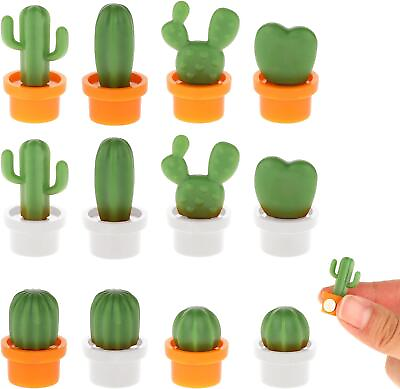 #ad 12pcs Cute Succulent Plant Magnetic Refrigerator Magnets Green Buckle Creative $13.84