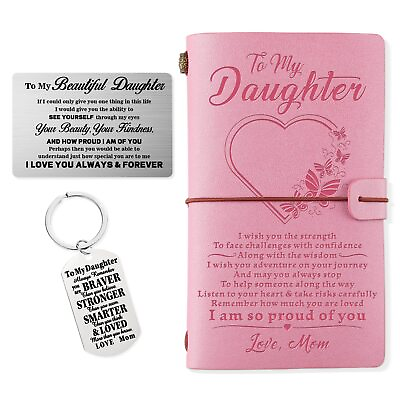 #ad To My Daughter Leather Journal Daughter Keychain Daughter Wallet Card Set Dau... $24.47