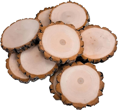#ad Round Wood Pieces for Crafting Rustic Sourwood Slices Circle Wood Shapes for W $19.99
