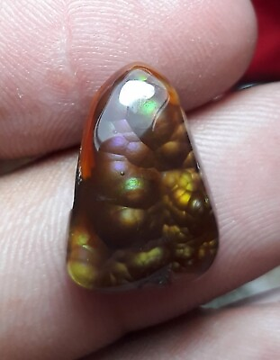 #ad 11.2ct Bubbly Mexican Fire Agate wit green purple and yellow hues $249.00