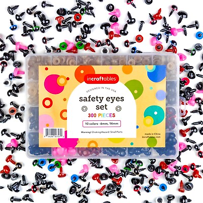#ad Incraftables Safety Eyes for Amigurumi 300pcs Set W Plastic Safety Eyes Nose $14.95