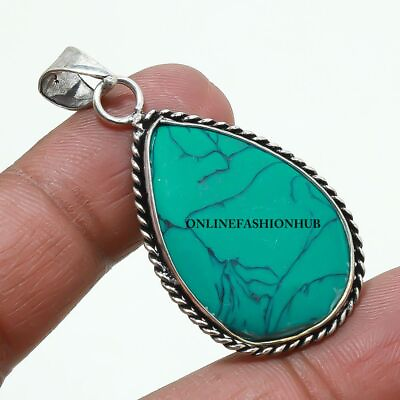 #ad Turquoise Gemstone 925 Sterling Silver Plated Pendant Jewelry GGH P59 $3.25