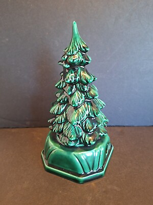 #ad Vintage Ceramic Mold Christmas Tree 8quot; Centerpiece Green Glossy Glaze. $18.99