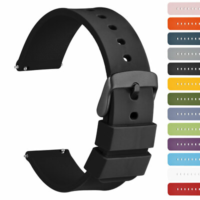 #ad WOCCI Silicone Watch Band Rubber Straps 14mm 16mm 18mm 19mm 20mm 21mm 22mm 24mm $12.99