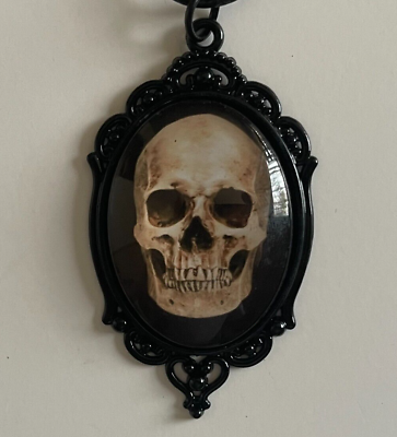 #ad Human Skull Necklace Gothic Jewelry Mens Womens Creepy Dark Pendant Victorian $12.99