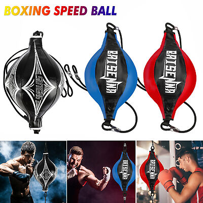 #ad Double End Speed Ball Boxing Dodge Bag MMA Focus Punching Floor to Ceiling Rope $14.98
