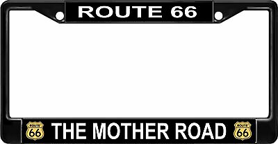 #ad Route 66 The Mother Road Black License Plate Frame $18.76