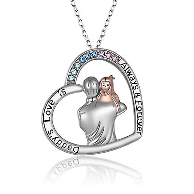 #ad Commemorative Neck Decoration Forever Love Heart Pendant Necklace Sparkling $8.50