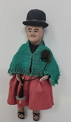 #ad Genuine Rare Bolivian Woman Doll 9 $55.00