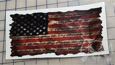#ad Distressed American Flag Pledge of Allegiance Vinyl Decal sticker USA patriotic $14.99