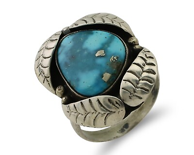 #ad Navajo Ring 925 Silver Natural Kingman Turquoise Native American Artist C.80#x27;s $149.00