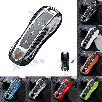 #ad 7 Colors Glossy Smart Key Fob Cover Case Shell For 911 Cayenne 2018 3 Butttons $12.99