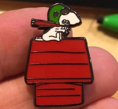 #ad Peanuts enamel Pin Snoopy Comics 60s 70s Red Baron Aviation Cartoon Pilot 80s $6.99