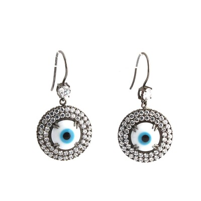 #ad HSN SOLD OUT Gastineau Glamour Reversible Evil Eye Sterling Drop Earrings $316.18