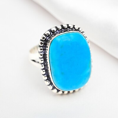 #ad Sleeping Beauty Turquoise Gemstone Handmade 925 Solid Silver Jewelry Ring $16.46