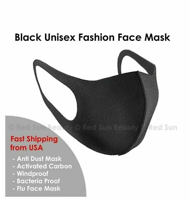 #ad Black Fashion Face Mask Washable 3D Ship within 24Hrs from USA $3.99