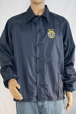 #ad Rain Coach Jacket Windjammer Snap Coat Vintage USA Made Blue Nylon Size XL  $12.99