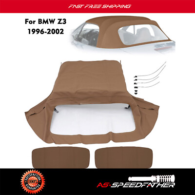 #ad For 96 02 BMW Z3 Soft Convertible Top Replacement w Plastic window Tanamp;Clear $99.79