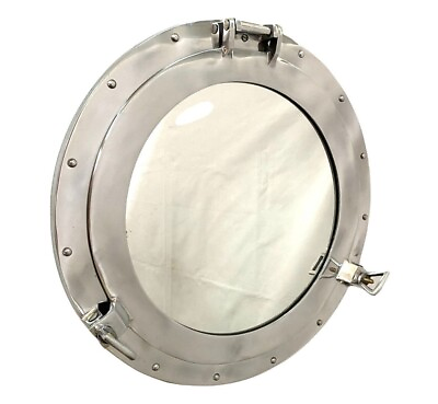 #ad Porthole Mirror Ship Window Round Nautical Wall Glass Antique Maritime 24 $146.51