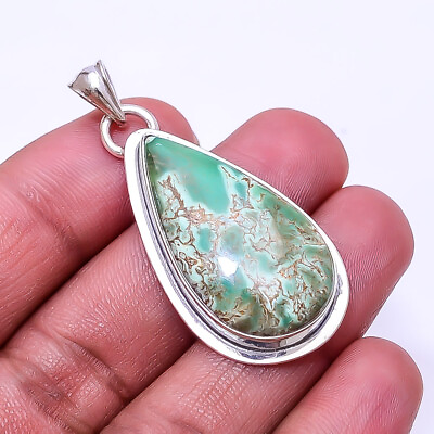 #ad Variscite Green Turquoise 925 Sterling Silver Pendant 1.95quot; P1 $25.20