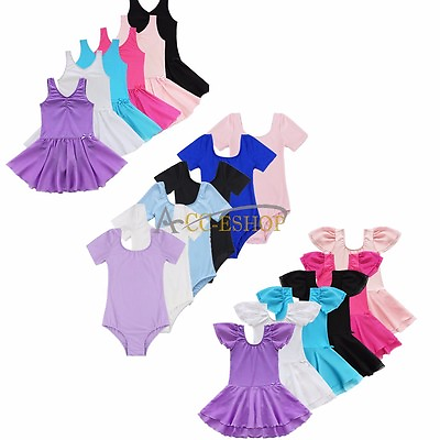 #ad Girls Gymnastics Ballet Dance Dress Toddler Kids Leotard Tutu Dancewear Costumes $10.35
