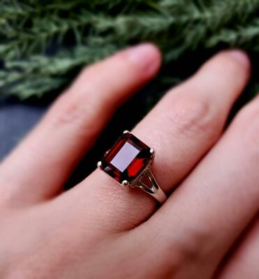 #ad Mozambique Garnet Gemstone 925 Sterling Silver Wedding Ring All Size $16.68