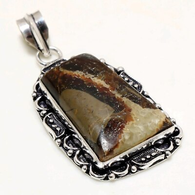 #ad Septarian Loose Gemstone Handmade Silver Plated Jewelry Pendant 2.10quot; PG 134 $6.59